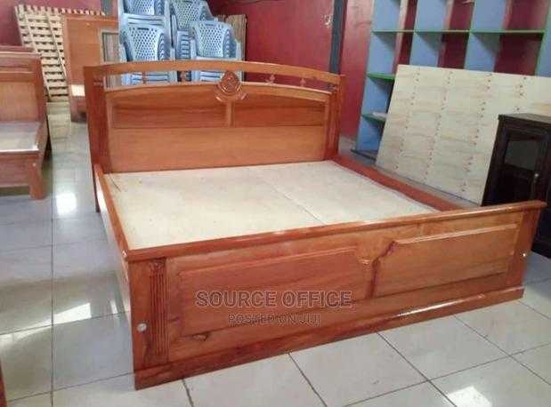 Elegant Walnut Wooden Bed Frame with Classic Appeal