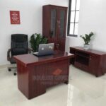 double workstation desk with glass panels
