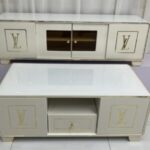 Contemporary TV Cabinet with Decorative Shelves Uganda