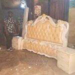 Contemporary King Size Wooden Bed Frame with Storage Drawers Kampala