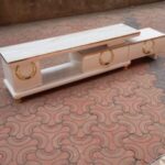 Luxury Wooden TV Unit with Tempered Glass Kampala