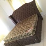 emerald green study bed with shelves
