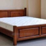 Contemporary Pine Bed Frame with Low Profile Design
