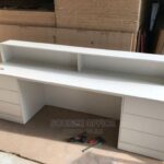 Modern Reception Desk Uganda 1.8m Office Furniture Kampala Black White Luxury Reception Counter