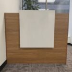 Sleek Black White Office Reception Desk with Lockable Drawers