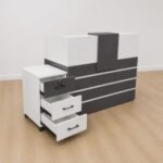 Professional Black & White Office Reception Counter Desk 1.4m Kampala