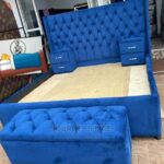 fabric study bed with desk
