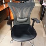 imported black mesh chair