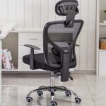 imported black office chair with headrest