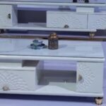 Wooden TV Stand with Glass Top and Storage Kampala