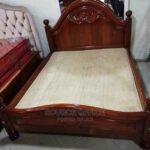 Modern Wooden Bed Frame with Standard Height Design