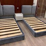 king upholstered desk bed storage