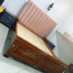 linen study bed with desk