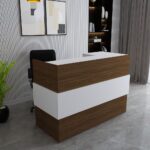 Modern 1.4m Front Reception Desk with Lockable Drawers for Offices in Uganda
