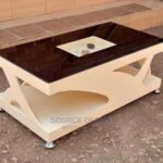 Minimalist Square Coffee Table with Cross Support Base