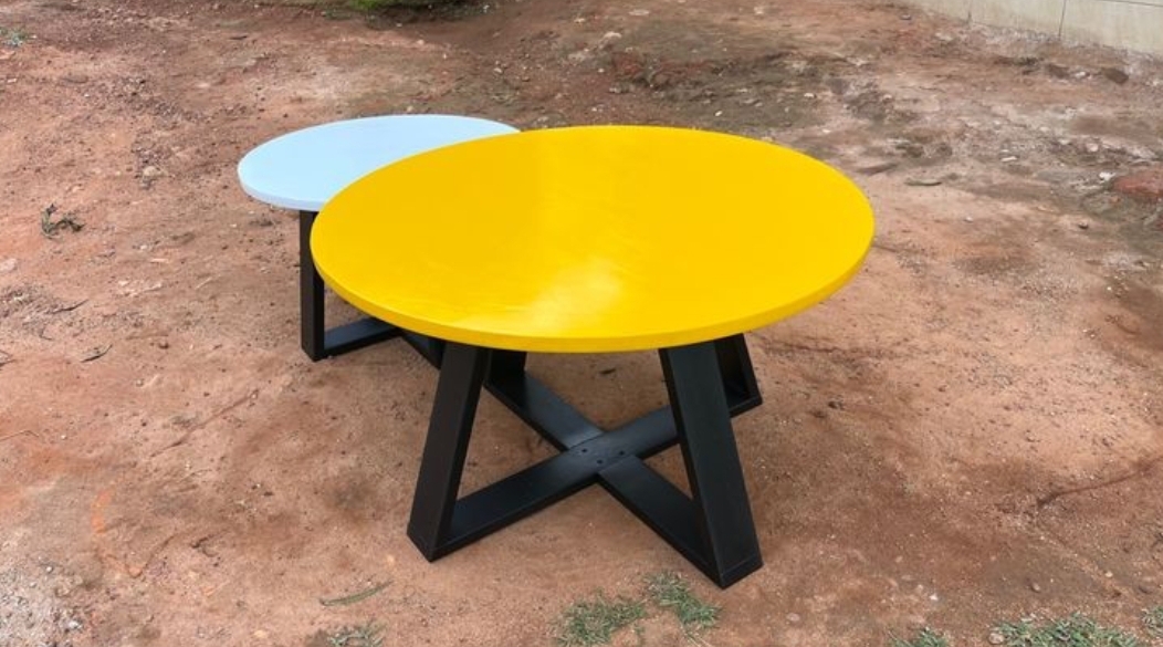 modern-raised-edge-wood-look-coffee-table-uganda Modern Raised Edge Coffee Table with Cross-Leg Base Kampala Uganda - Image 1