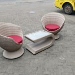 modern rattan coffee table set