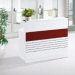 Office Reception Counter Desk Wooden Black White Uganda Modern Stylish Business Design