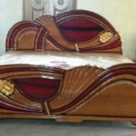 Rustic Oak Wooden Bed Frame for Family Bedrooms Kampala