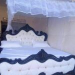 Luxury King Size Walnut Wooden Platform Bed Uganda