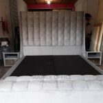 navy blue velvet study bed