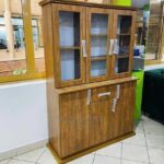 Contemporary 3 Door Wooden Display Cupboard with Drawers