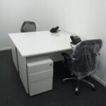 office desk with built in storage