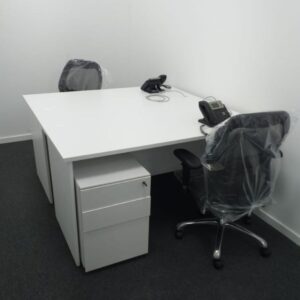 office desk with built in storage