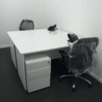 office desk with privacy panels