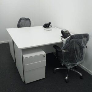 office desk with privacy panels