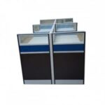 office workstation with glass privacy screen