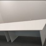office workstation with storage cabinets