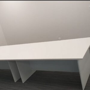 office workstation with storage cabinets