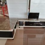 Elegant TV Stand with Tempered Glass Top Kampala