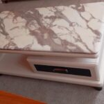 Wooden TV Stand with Tempered Glass and Cabinets Kampala