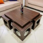 Contemporary Wooden Coffee Table with Cross Legs Uganda