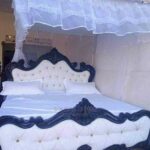 Luxury Wooden Bed Frame with Elegant Headboard