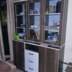 Compact 3 Door Wooden Cabinet for Small Living Rooms