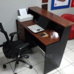 Clinic Reception Desk Wooden Counter with Storage Uganda