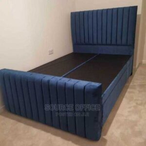 queen upholstered study bed grey
