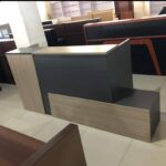 Office Reception Counter Desk Wooden Black White Uganda Durable Commercial Grade Finish