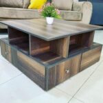 Rustic Square Coffee Table with Natural Finish Kampala