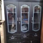 Large 3 Door Wooden Cupboard with Shelves for Living Room Use