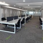 shared desk with pedestal drawers