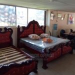 Solid Wood Bed Frame with Premium Walnut Finish