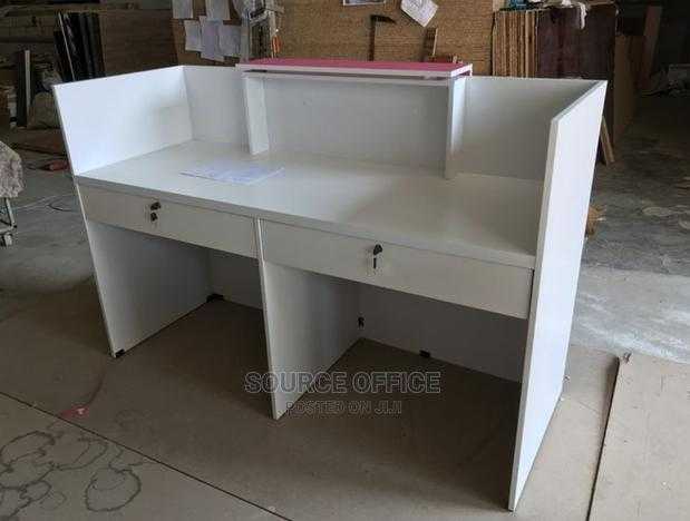 stylish-office-front-counter-kampala Hospital Reception Counter Desk Durable Wooden Build Uganda - Image 1