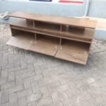 Premium TV Console with Glass Top and Shelves Uganda