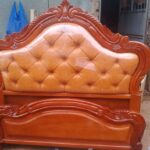 King Size Pine Wooden Bed with Tall Headboard Kampala