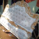 Small Double Pine Bed Frame with White Finish for Modern Bedrooms Uganda