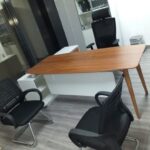 team furniture with glass divider